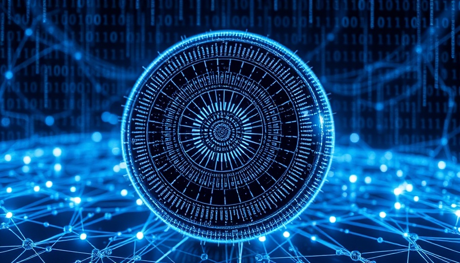 Futuristic digital sphere illustrating graph databases with binary code.