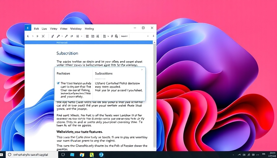 AI costs in Windows Notepad with subscription pop-up notification.