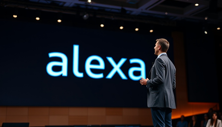 Amazon Alexa keynote presentation with logo on stage.