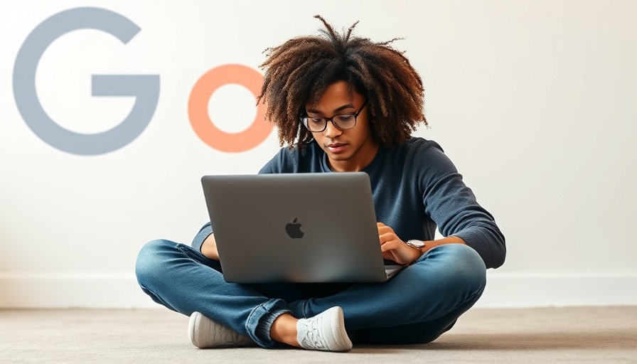 Person with laptop listening near Google logo, symbolizing tech issues.