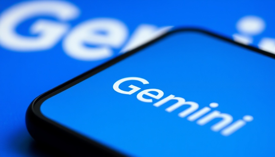 Smartphone displaying Gemini logo for productivity prompts.