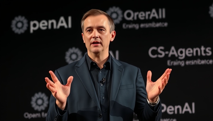OpenAI Multi-Agent AI System speaker presenting with logos in background.