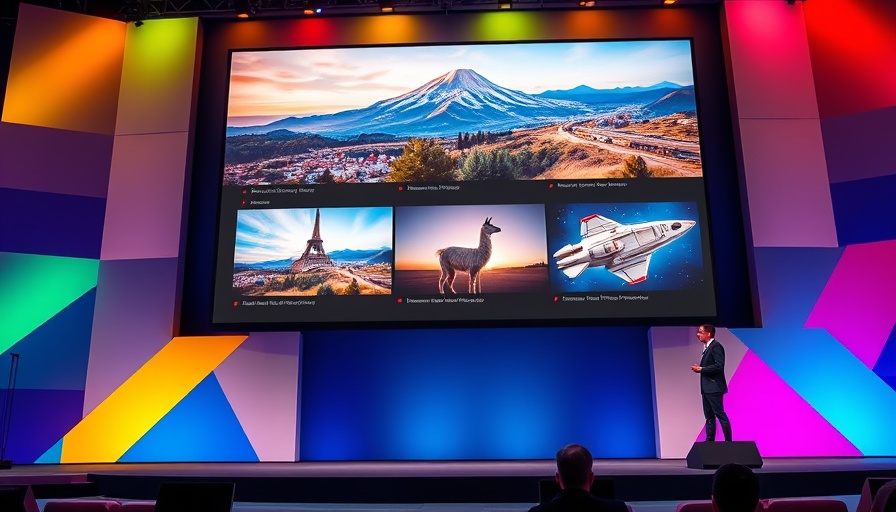 AI video generation techniques presentation screen with diverse video thumbnails.