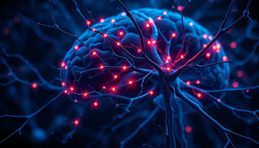 Neural network suggesting C3 levels contribution to dementia, photorealistic illustration.