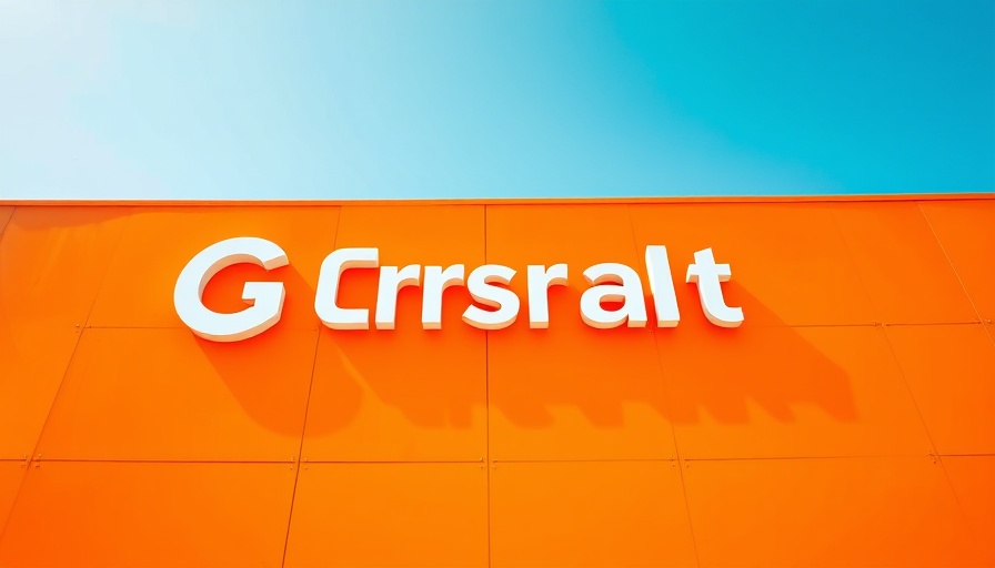 Cloudflare logo on orange wall under blue sky