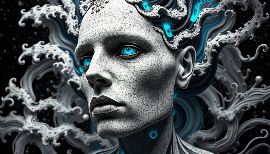Surreal abstract art of distorted human figure with psychedelic patterns.