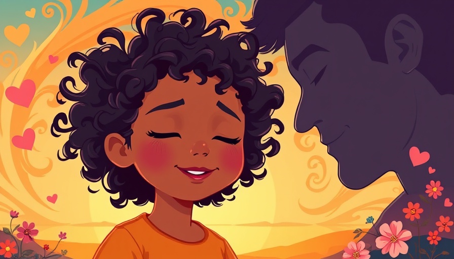 Illustration of a transracial adoption story with a peaceful scene.
