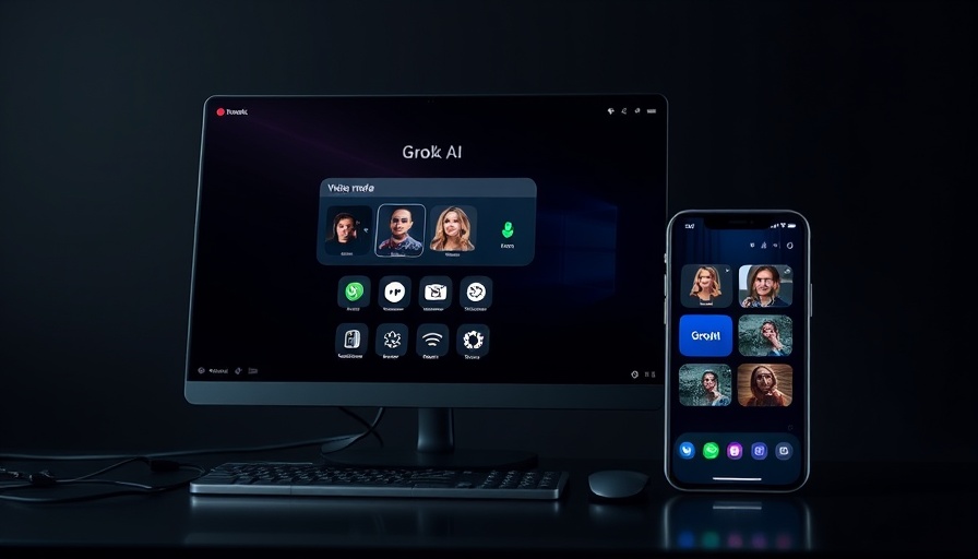 Grok 4 real-time AI interface on desktop and smartphone.