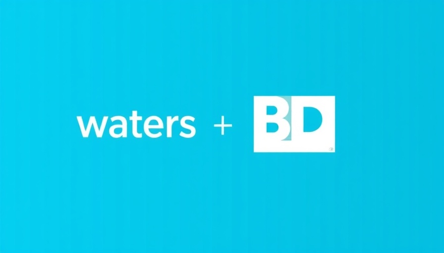 Waters BD Merger Life Sciences logo concept on gradient background.