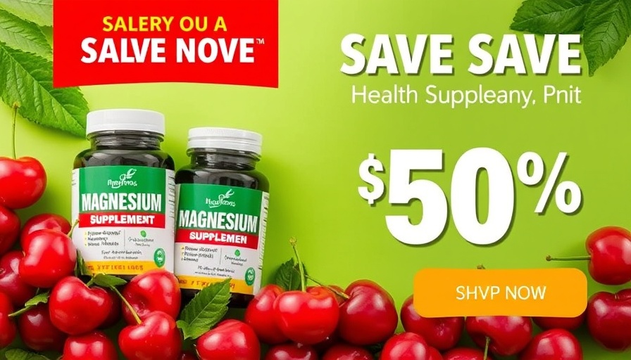 Advertisement for natural health supplements promoting natural skincare brands.