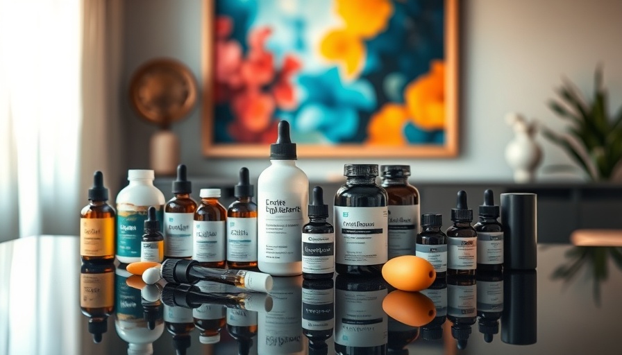 Healthy sleep stack of supplements on a black table in a bright room.
