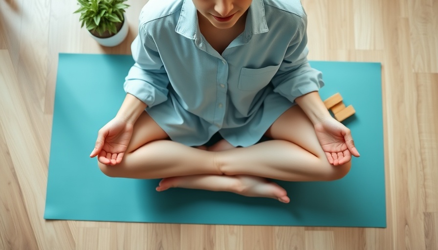 Top view of person meditating, focus on mindfulness steps.