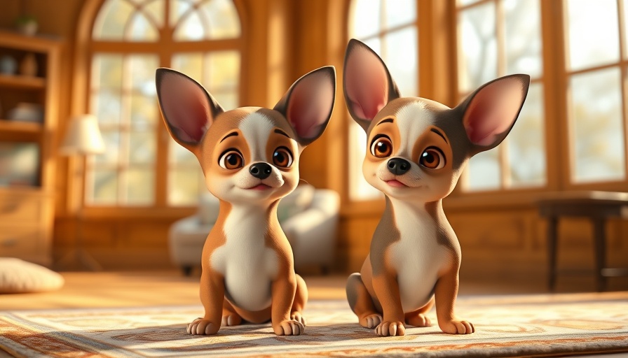 AI-powered storytelling for children with chihuahuas in a cozy setting.