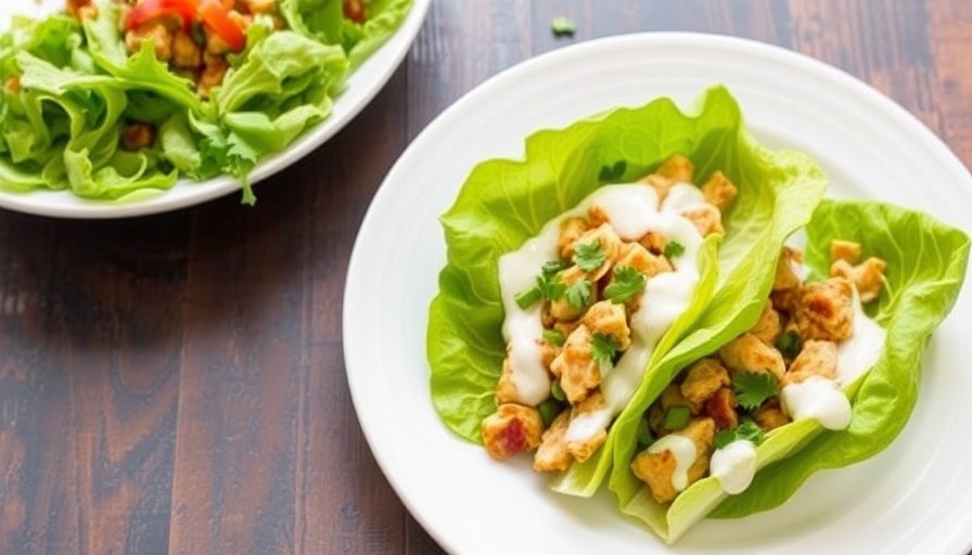Avocado Chicken Lettuce Wraps With Herbed Yogurt Sauce
