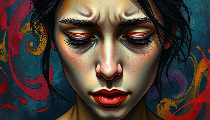 Vivid portrait exploring Packaged Healing and the Truth About Feeling through art.
