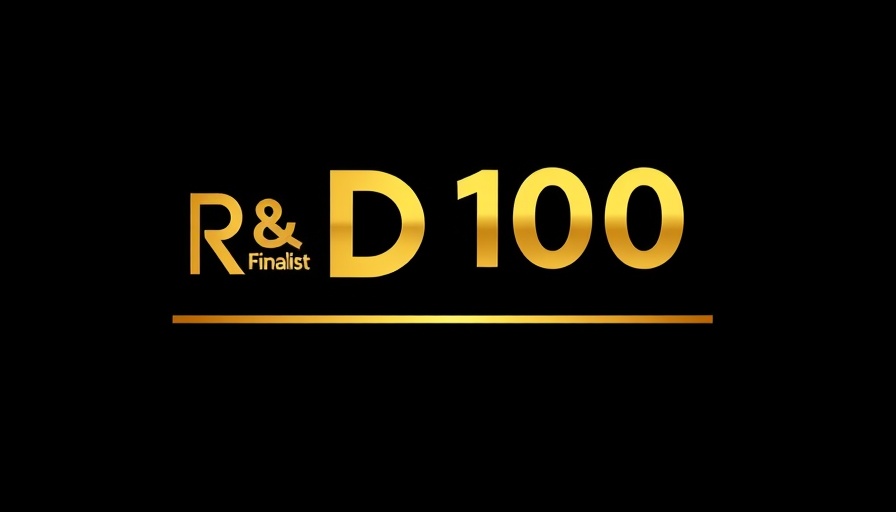 2025 R&D 100 Finalists logo, gold and black design.