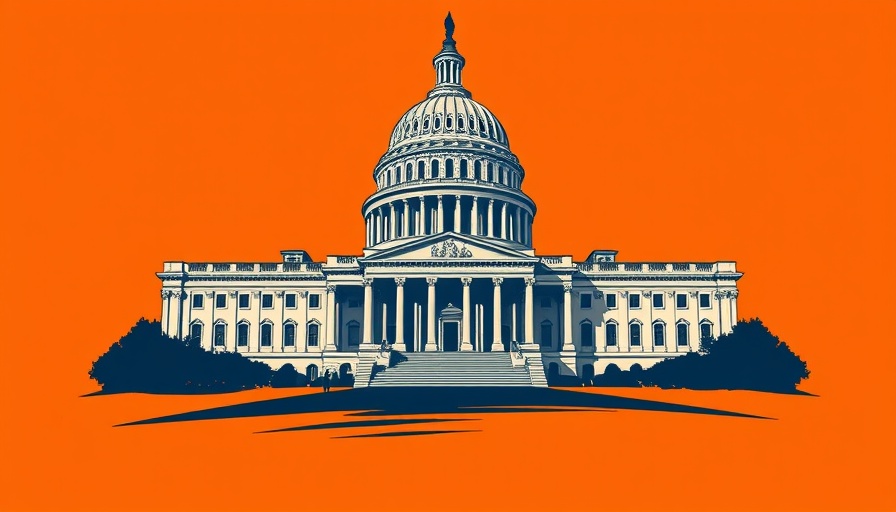 Stylized U.S. Capitol illustration with 'What the Health?' and orange background.