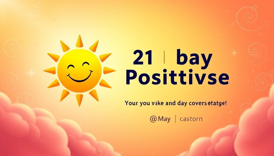 21 Days of Laughs and Light event promotion with sunset gradient and artistic sun.