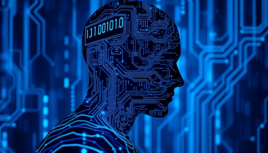AI in mainframe technology depicted as digital human silhouette.
