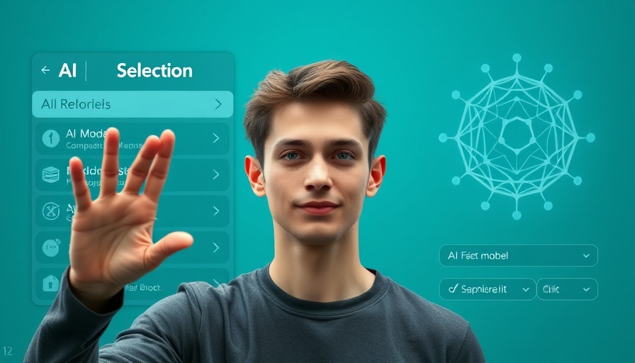Teal AI menu with young man, GPT-5 generative AI updates.