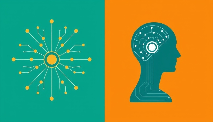 Minimalistic AI learning modes comparison illustration in teal and orange.