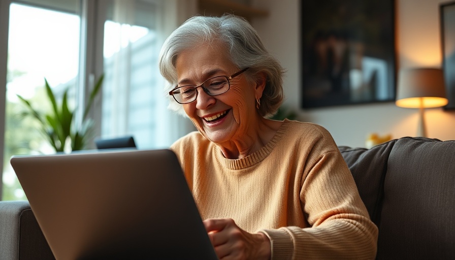 Elderly woman using voice command on smartphone at home illustrating AI innovations in daily life.