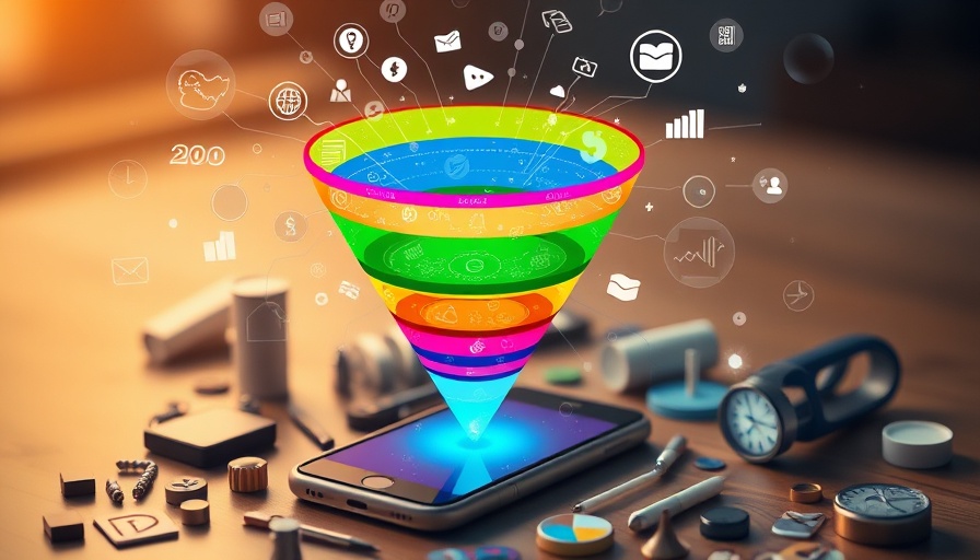 B2B SEO Trap concept with marketing funnel and smartphone.