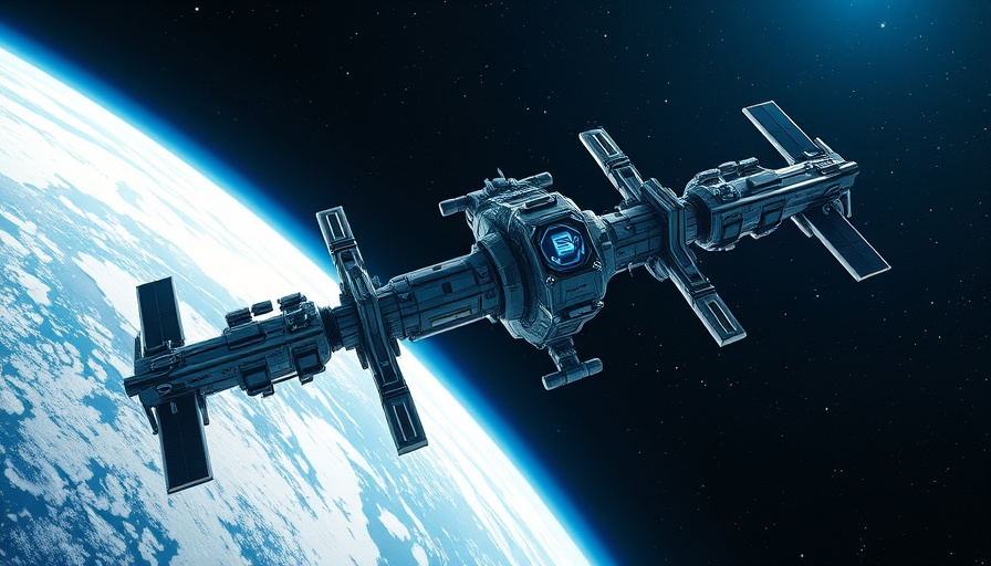 Space station orbiting Earth for AI Chatbot in Space Exploration.