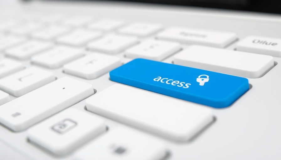 Close-up of keyboard with blue access key symbolizing digital security.