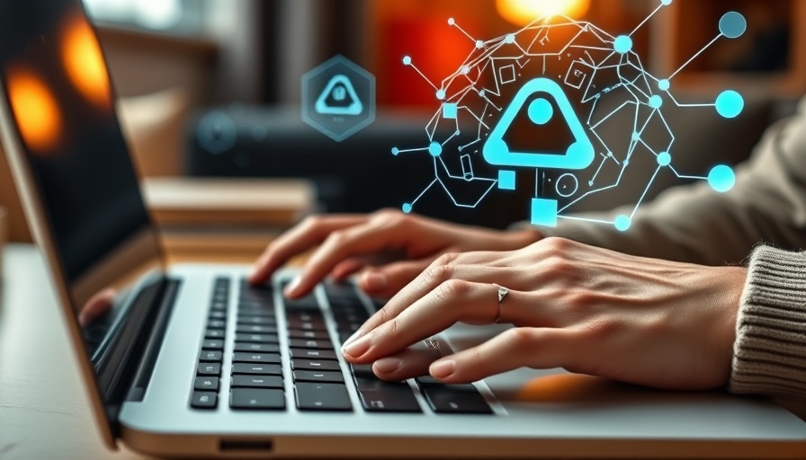 AI text humanizers in content writing concept with hands typing on a laptop.