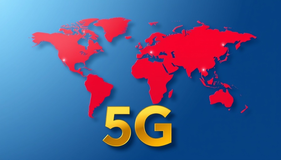 Illustration of a 5G world map with network nodes, 5G SD-WAN solution.