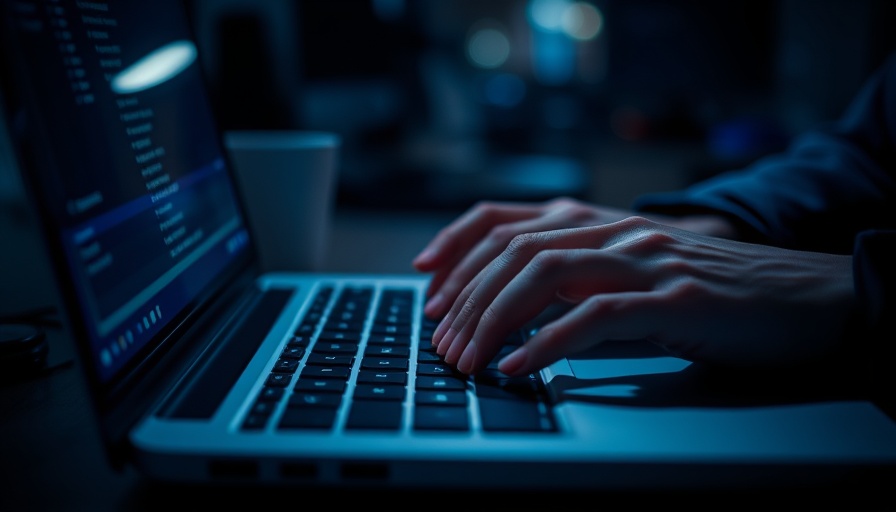 Hands typing on laptop for AI browsers risk assessment