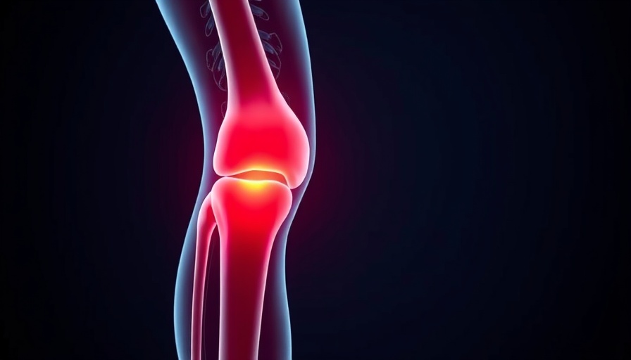 Conceptual knee image showing X-rays impact on osteoarthritis surgery.