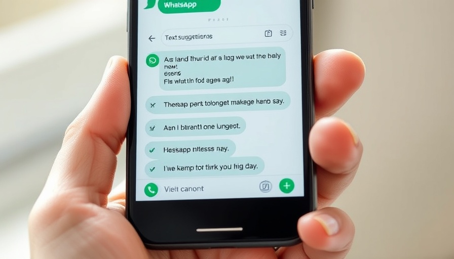 AI-powered writing helper WhatsApp interface on smartphone.