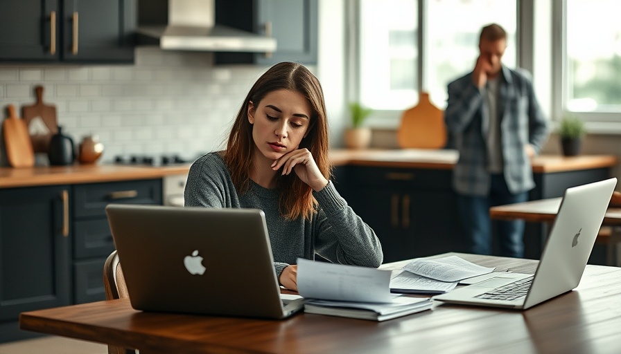 Contemplative couple balancing sharing in marriage and social media.