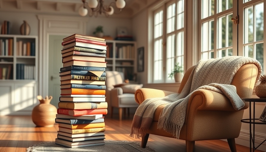 Cozy reading nook with books and armchair, perfect for relaxing.