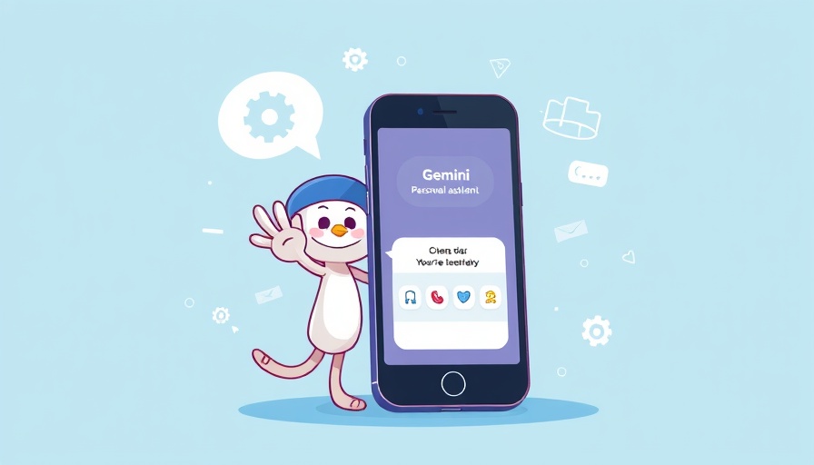 Illustration of Gemini personal assistant with character waving.