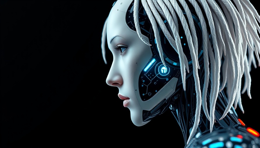Futuristic android, Hermes 4 open source AI concept, profile view