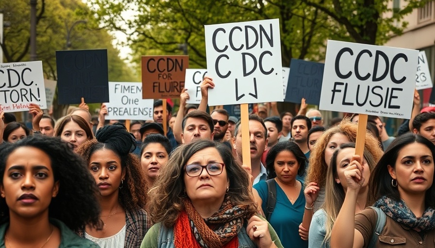 Protesters rally with signs supporting the CDC against political interference.