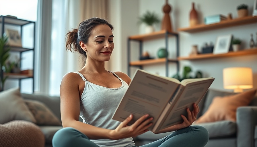 Labor Day Weekend Wellness Finds: Woman doing yoga and reading.