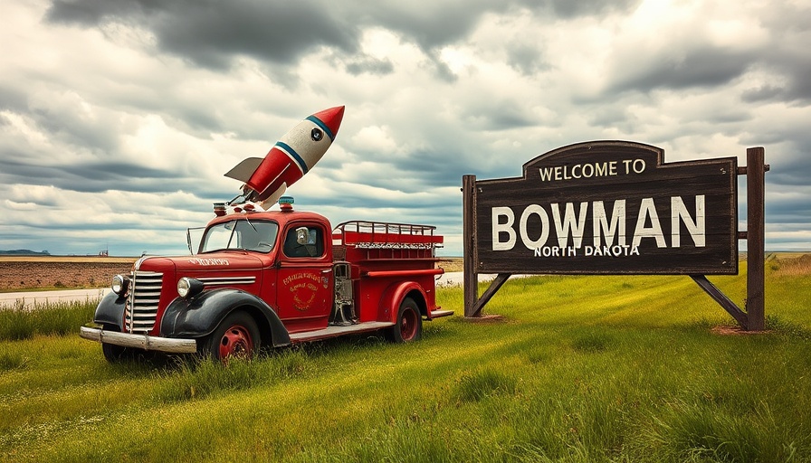 Roadside art installation in Bowman, North Dakota.