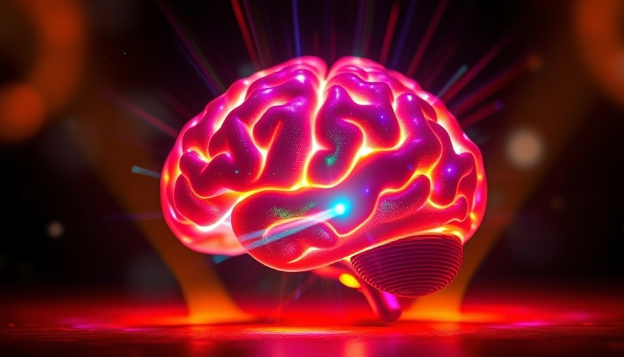 Digitally rendered glowing brain highlighting brain health.