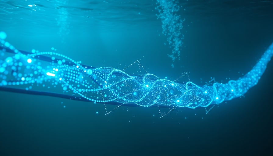 Underwater communication cable conveying slow Azure traffic concept.