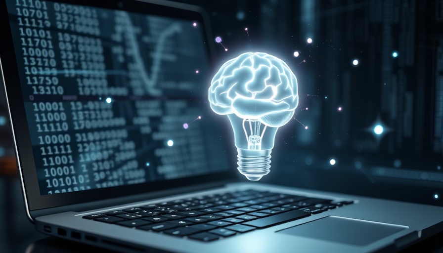 AI hologram on laptop symbolizing UK businesses using AI for economic uncertainty.