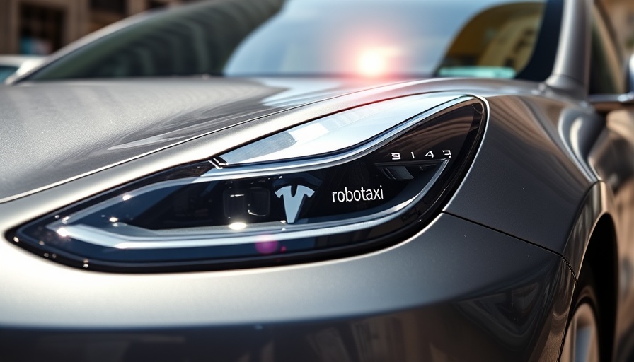 Tesla Model 3 Robotaxi close-up in sunlight