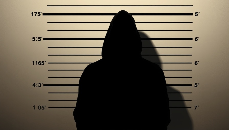 Prolific Ransomware Operator concept art with shadowy silhouette against height chart.