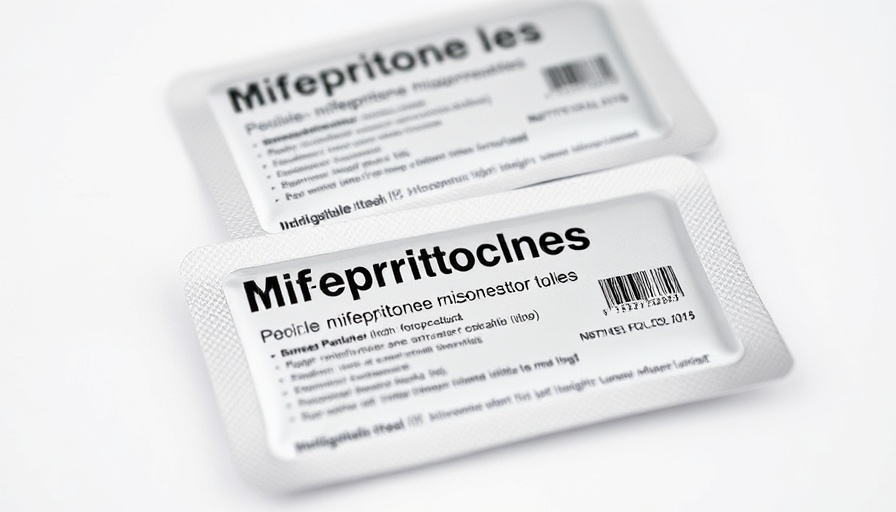 Mifepristone and Misoprostol tablets packaging, California abortion drugs.