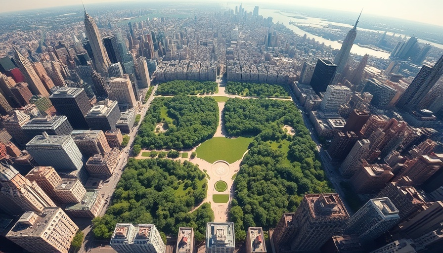 Aerial view of Central Park for mini-vacations guide.