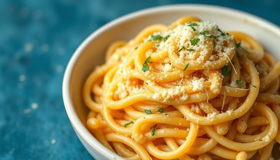 Creamy pasta with cheese and herbs in a white bowl, perfect for healthy kid-friendly dinner ideas.