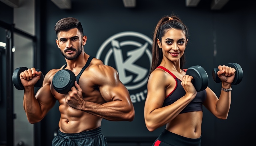 Fit individuals in a gym holding dumbbells, 45 Min Full Body Dumbbell Workout.